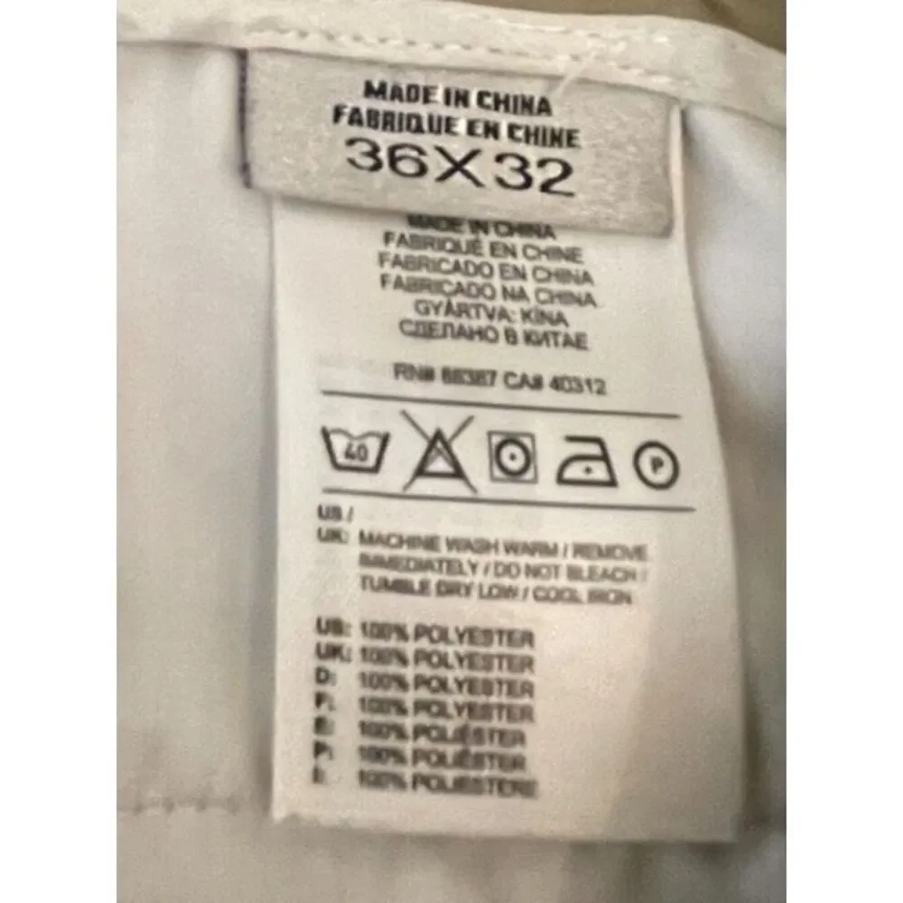 Adidas Clima-lite Golf Pants Mens Size 36x32 Black Flat‎ Front Beige Logo